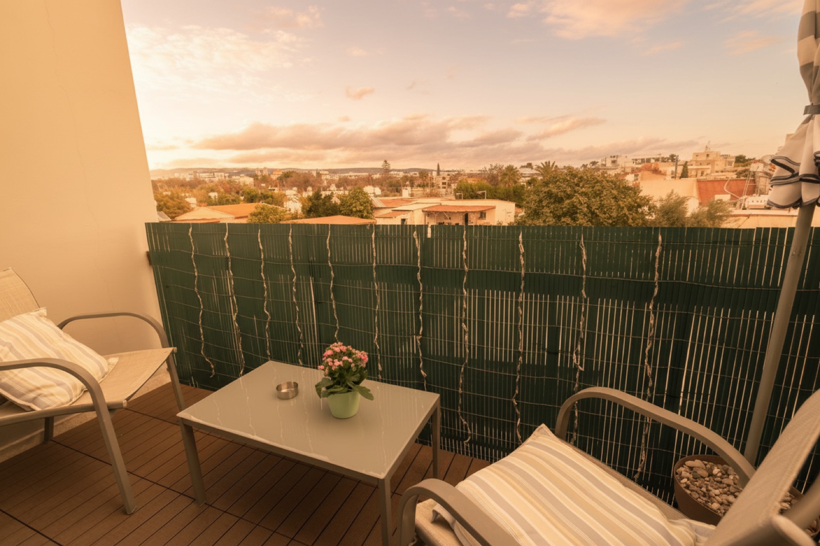 Balcony sunset view over Kato Paphos rooftops